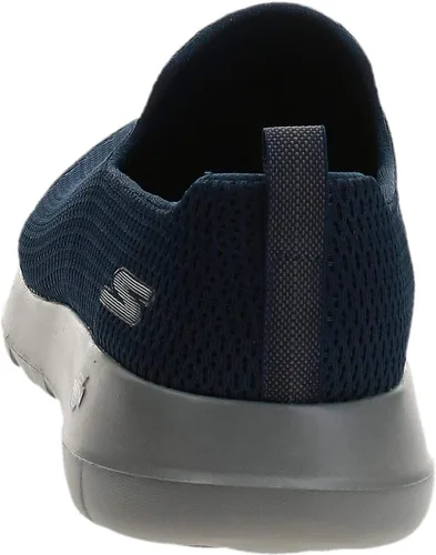 Vista 3 de Skechers Go Max-Athletic Tenis para caminar para hombre, de malla de aire y sin cordones, Azulgris