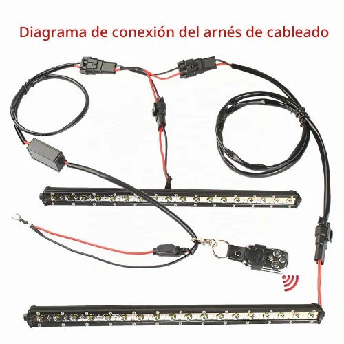 Vista 6 de Arnés de cableado de control remoto de barra de luz LED, kit de arnés de cableado de control remoto inalámbrico Jihe para barra de luz LED, luz