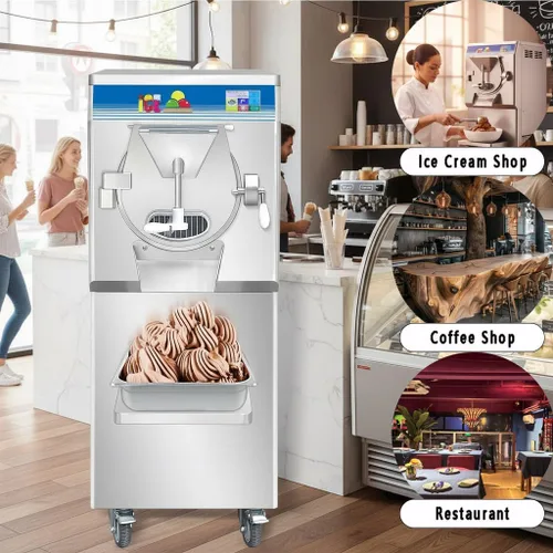 Vista 3 de Máquina de helado duro comercial de gelato de puerta SSS 9-11 galón/H 2200W Single Flavor Floor-Standing Hard Serve Ice Cream Maker,14L,4.3-Inch