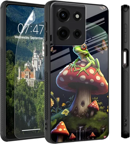 Vista 27 de Funda para Motorola Moto Edge 2022, cubierta trasera de vidrio templado con protector de pantalla, funda protectora a prueba de golpes para Motorola