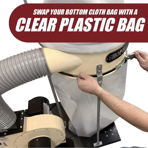 Vista 8 de Peachtree Woodworking Supply Bolsa de repuesto para colector de polvo de plástico transparente