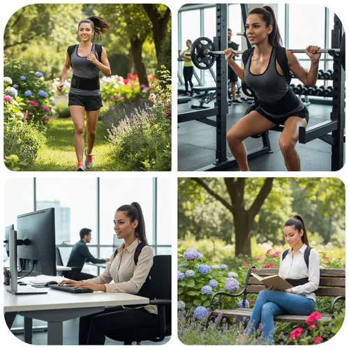 Vista 8 de Corrector de postura ajustable con terapia magnética, corrector de postura de espalda completa para mujeres y hombres - Soporte de espalda