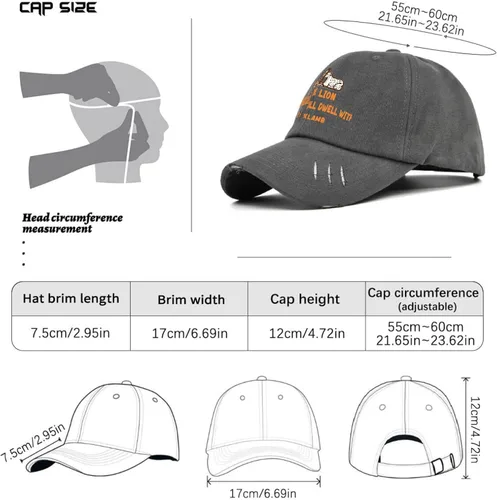 Vista 4 de Sombrero de pickleball para hombre, sombrero deportivo de secado rápido, The Lion Shall Dwell with The Lamb, gorra de béisbol para hombre