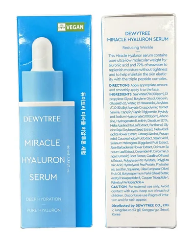Vista 8 de DEWYTREE Miracle Hyaluron Serum Suero de ácido hialurónico para la cara Hidratante facial, reparación de barrera cutánea, minimizador de poros