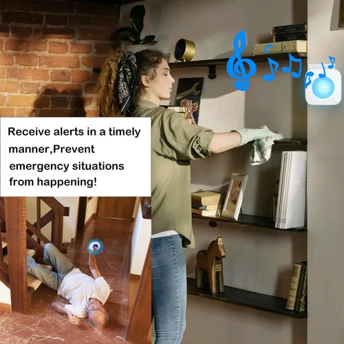 Vista 2 de Buscapersonas para cuidadores con botón de llamada inalámbrico, botón de llamada, botón de emergencia, sistema de luz de llamada