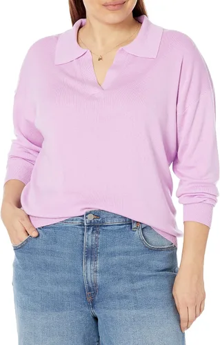 Vista 4 de The Drop Meena - Suéter tipo polo de ajuste holgado para mujer