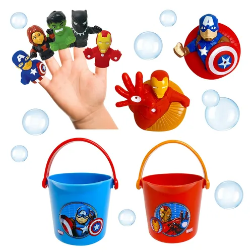 Vista 3 de Marvel Avengers - Juego de juguetes de baño de 10 piezas, juguetes de baño para niños