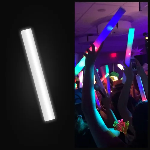 Vista 8 de Paquete de 100 - Varillas de espuma LED multicolor brillantes - 3 modos - 18" - Ideal para bodas y fiestas