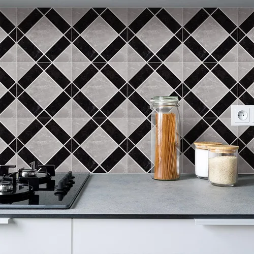 Vista 23 de 12 calcomanías de vinilo esmerilado para transferencia de salpicaduras en muro, autoadhesivas para suelo de cocina y baño, oro imperial, 6 x 6