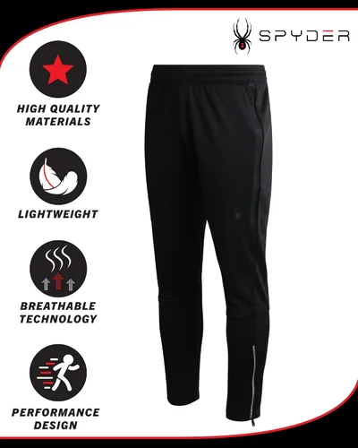 Vista 2 de Spyder Pantalones deportivos deportivos para hombre - Performance Tech Terry Jogger - Pantalones deportivos de entrenamiento con bolsillos