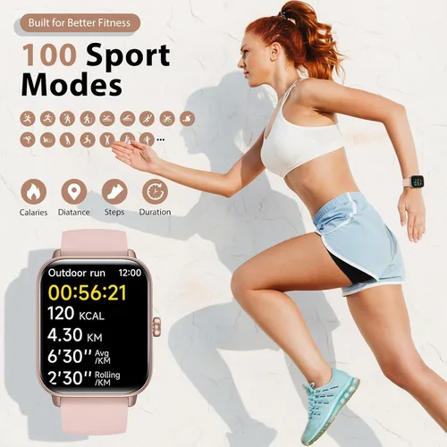 Vista 4 de Smart Watch for Women (Alexa Built-in & Bluetooth Call), 1.8" Smartwatch with SpO2Heart RateSleepStress Monitor, CalorieStepDistance Counter, 100