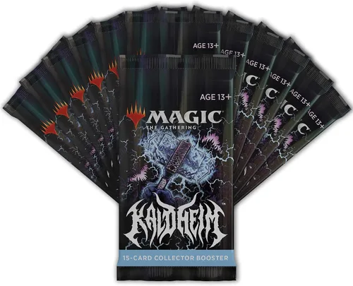 Vista 4 de Magic: The Gathering Kaldheim - Caja de refuerzo para coleccionista, 12 paquetes (180 cartas mágicas)