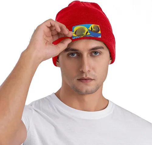 Vista 7 de Knitted Hat Royal Angel Fishes Print Beanie for Women Soft Warm Beanie Cap Casual Knit Hat Men Winter Beanies