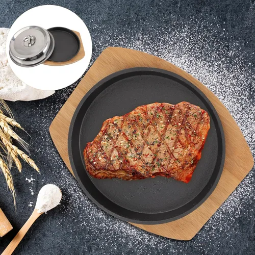 Vista 4 de BESTonZON Cómoda tapa de sartén antiadherente Teppanyaki Uniforme Distribución de calor Bandeja práctica para servir en el hogar