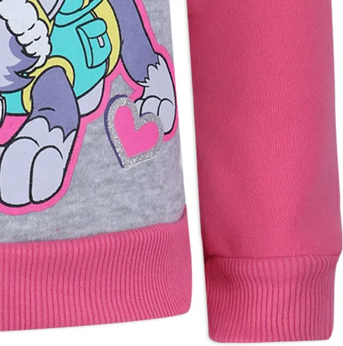Vista 7 de Paw Patrol Girls Skye and Everest Half Zip Up Hoodie for Toddlers and Little Kids PinkGrey