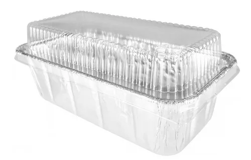 Vista 7 de Handi-Foil Molde de pan de aluminio de 2 libras con tapa de cúpula resistente (paquete de 100)
