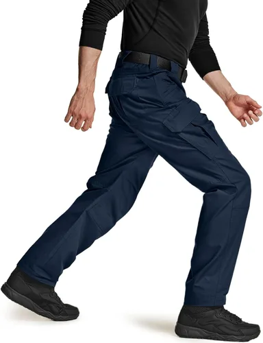 Vista 3 de CQR Pantalones tácticos para hombre, resistentes al agua, pantalones cargo Ripstop, ligeros EDC trabajo, senderismo, ropa para exteriores