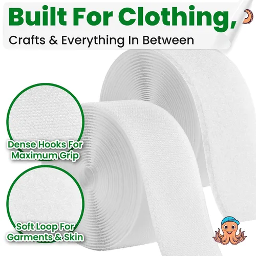 Vista 3 de ECOHomes Cinta de para coser para tela (1 pulgada x 15 pies, paquete de 8 colores) Tiras cosibles para ropa, ropa, tela, sin adhesivo, correas