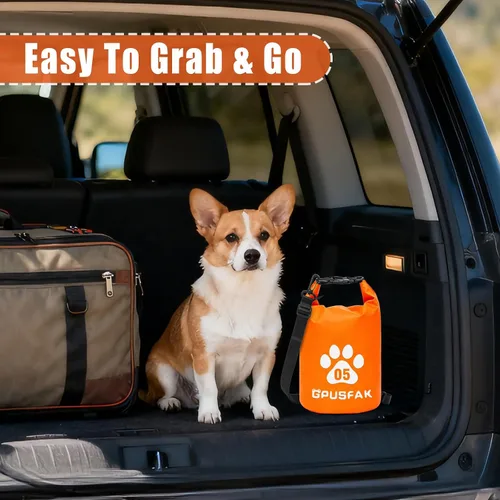 Vista 6 de Bolsa de almacenamiento de alimentos para mascotas con cuenco (32 tazas) – Bolsa de viaje de comida para perros con cremallera superior enrollable