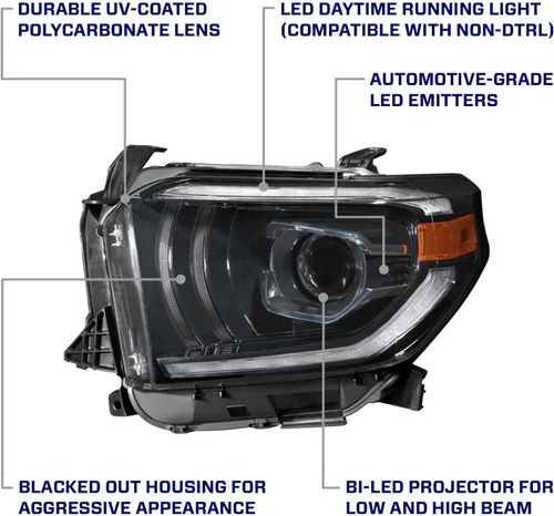 Vista 5 de Form Lighting Faros delanteros de proyector LED secuenciales compatibles con Toyota Tundra 2014-2021 (par)