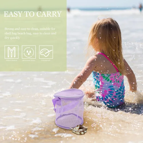 Vista 3 de Bolsa de almacenamiento de playa para niños, bolsa cruzada para niños, organizador de bolsa de malla, juguete de malla, toallas de playa