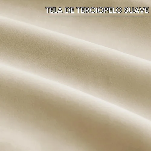 Vista 7 de StangH Cortinas 100% opacas, color beige, terciopelo suave y grueso, cortinas para ventana de dormitorio, forro blanco, cortinas con aislamiento