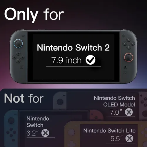 Vista 2 de JETech Protector de pantalla de alineación automática para Nintendo Switch 2 2025, película de vidrio templado 9H con herramienta de instalación