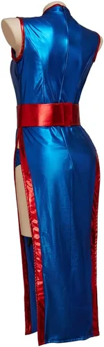 Vista 5 de iSHOWcos Disfraz de cosplay de Chi Chi para mujer, vestido azul sexy, traje de Halloween