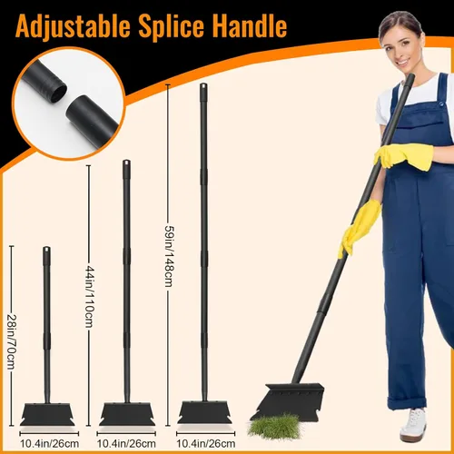 Vista 7 de Raspador de Pala Plana para Jardín, Pala Multifuncional de Limpieza de Jardín con Mango Largo de 59 Pulgadas, Raspador de Piso Resistente