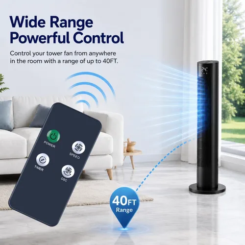 Vista 5 de ZWP Mando a distancia de repuesto compatible con ventilador de torre digital Holmes 36" 32510021