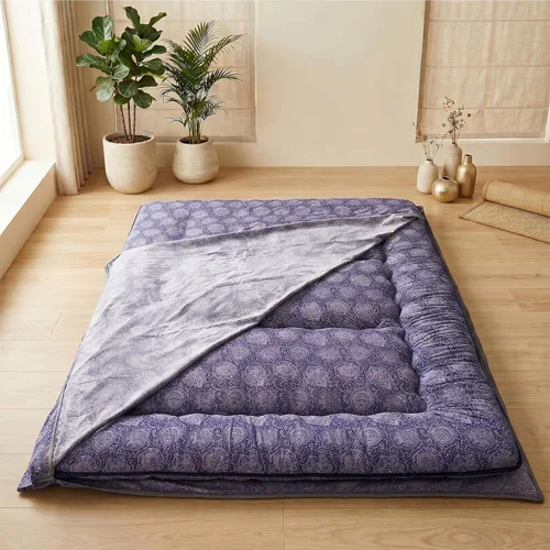 Vista 14 de Zelladorra Funda de colchón de futón, funda de colchón japonesa con cremallera Mandala azul aguamarina