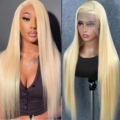 Vista 36 de Pelucas de cabello humano lacio para mujeres negras, encaje frontal de 13 x 4 pulgadas, previamente despuntada, sin pegamento, HD frontal, negro