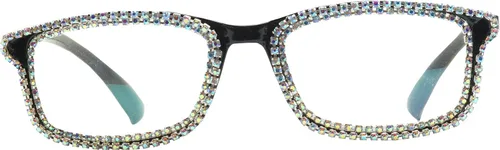 Vista 6 de willochra 2 gafas de lectura con diamantes de imitación para mujer, cuadrados, con bloqueo de luz azul, gafas de computadora