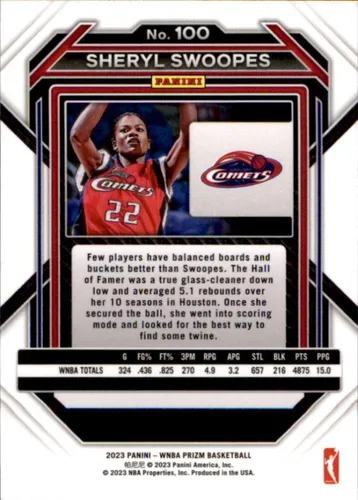 Vista 2 de 2023 Panini WNBA Prizm #100 Sheryl Swoopes Houston Comets Basketball Card - Sportscard Superstore