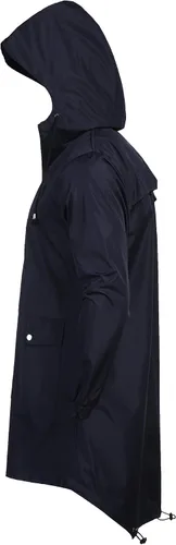 Vista 4 de COOFANDY Chaqueta impermeable para hombre, con capucha, ligera, resistente al viento, para exteriores, larga