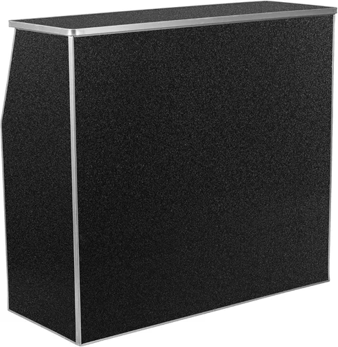 Vista 4 de TentandTable Barra portátil plegable de 48 pulgadas con estante de almacenamiento, color negro