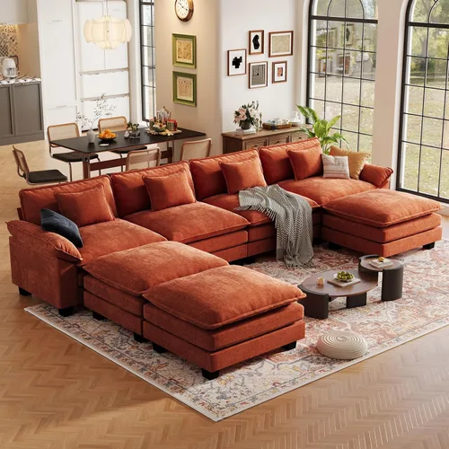 Vista 77 de CDCASA Silla de acento de gran tamaño de 50'' con otomana Asiento extra ancho y profundo estilo sofá nube para sala de estar, dormitorio, rincón