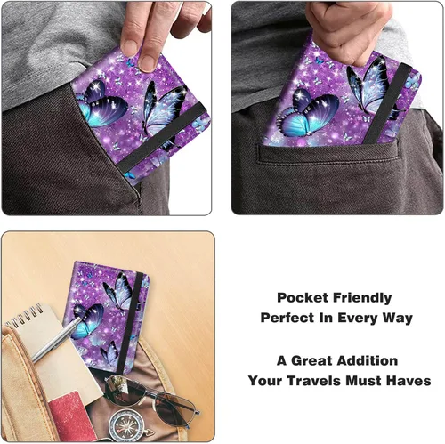 Vista 2 de RYUITHDJP Funda para tarjetas de crédito con RFID Block-1-A, Púrpura, Casual