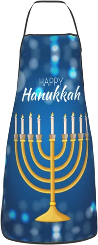 Vista 11 de Delantal de Hanukkah feliz ajustable para cocinar, babero de cocina para cocinar