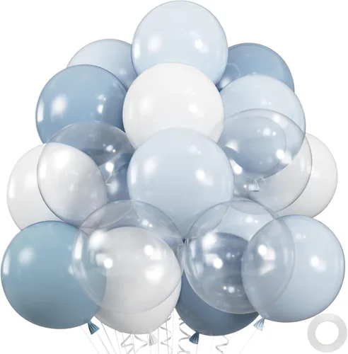 Vista 8 de 50 unidades de globos negros, dorados y blancos con globos de confeti de oro metálico y negro de 12 pulgadas para la graduación de la clase