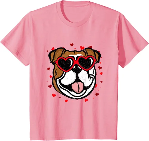 Vista 48 de Bulldog Valentine - Camiseta para amantes de las gafas de sol para perros, Negro