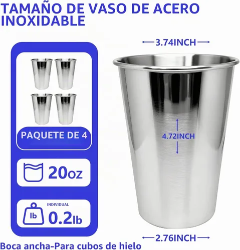 Vista 2 de MigongBoy 4PCS Botella de Agua Aislante de 20 Onzas, Vaso de Acero Inoxidable Aislante, Termo Reutilizable para Bebidas Frías, Sin BPA, Botella