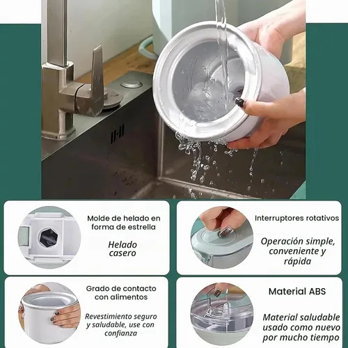 Vista 3 de Máquina para hacer helados – Mini máquina automática de servir suave para el hogar, máquina de postres de crema de frutas DIY, electrodoméstico
