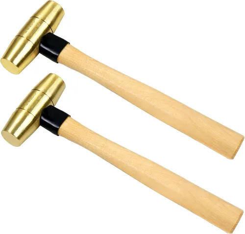 Vista 7 de WEDO Martillo de latón de 16 oz, martillo de mazo de latón macizo con mango Mango de fibra de vidrio