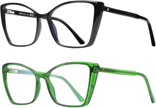 Vista 29 de Gafas de Bloqueo de Luz Azul para Mujeres, de Gran Tamaño con Estilo Ojo de Gato para Computadora y Videojuegos Antirreflejos y Anti-UV RF6204 Verde
