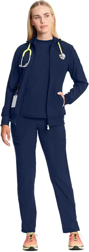 Vista 10 de Infinity by Cherokee 2391A - Chaquetas médicas con cremallera frontal para mujer, tela elástica en 4 direcciones