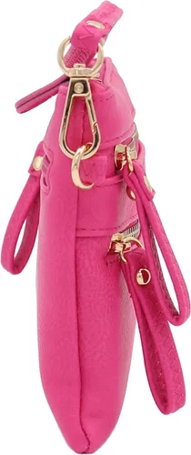 Vista 3 de Bolso de hombro cruzado con múltiples bolsillos y cremallera y correa de muñeca pequeña