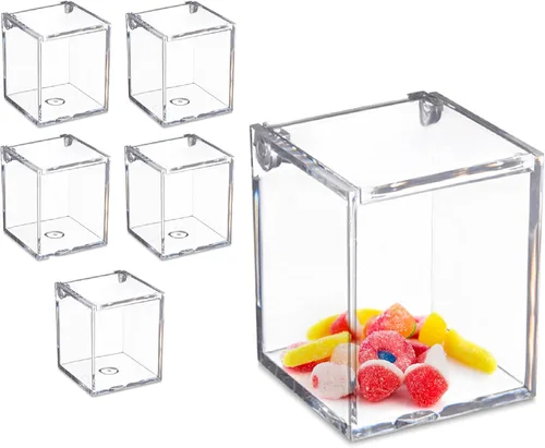 Vista 13 de Hammont Caja de acrílico transparente con tapa con bisagras, pequeño organizador de plástico para oficina, escritorio, maquillaje, manualidades