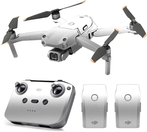 Vista 36 de SopiGuard Skin for DJI Mavic Air 2s Juego completo de calcomanías de vinilo de precisión + controlador + 3 fundas de batería (3M negro carbón)