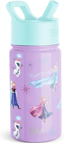 Vista 76 de Simple Modern Kids Summit - Botella de agua con tapa con pajilla, vaso de acero inoxidable de 14 onzas con aislamiento para niñas, para la escuela